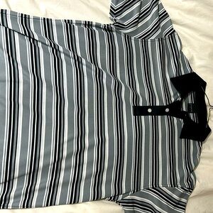 Grey black and white strips.  Never worn - was a gift